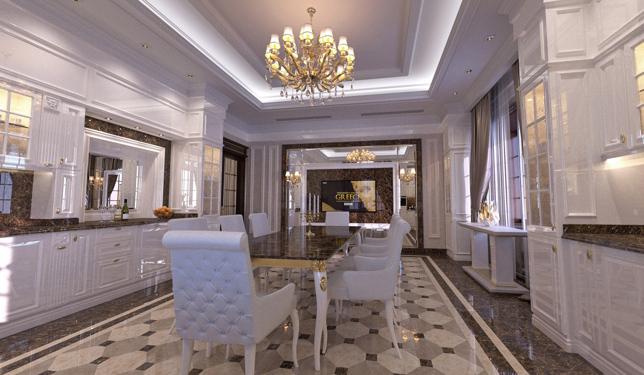 Interior design of classic style family dining room 03